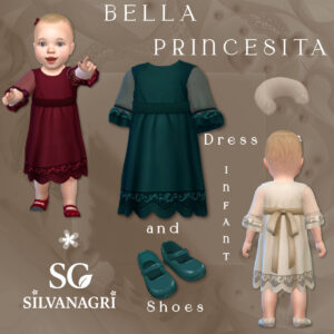 Poupée Bella Princessita robe et chaussures SG Silvanagri pour bébé, jeu *Les Sims 4*