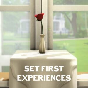 Rose rouge sur table dans *Les Sims 4* : expériences initiales