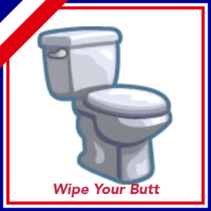 Toilette des Sims 4 avec texte 'Nettoyez-vous'