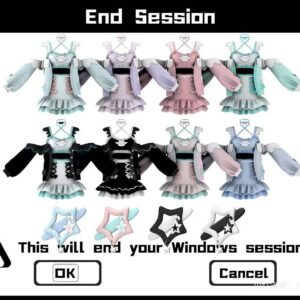 Tenues de maid Sim 4 avec avertissement de fin de session Windows