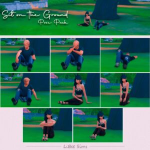 Pack de poses "Assis sur le sol" pour The Sims 4