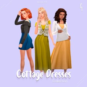 Collection robes style cottage pour Sims 4, jeu vidéo