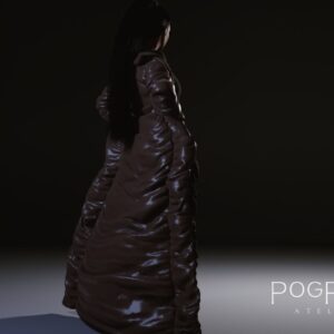 Robe futuriste noire pour personnage Sims 4, PogPung Atelier