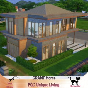 Maison moderne Grant dans *Les Sims 4*, style unique FGD Résidentiel