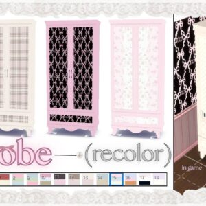 Armoire à récolorier dans *Les Sims 4* avec options de personnalisation.