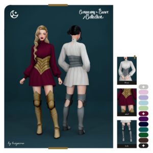Collection Conquérant·e·s du Jeu The Sims 4 avec tenues et couleurs interchangeables