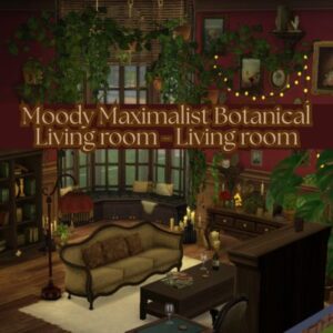 Salon botanique maximaliste et ambiance cosy - Les Sims 4
