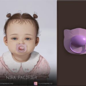 Bébé virtuel Nora Pacifier avec tétine, jeu vidéo The Sims 4