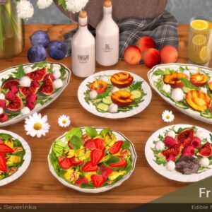Salades de fruits d'été pour Sims 4 avec recettes comestibles