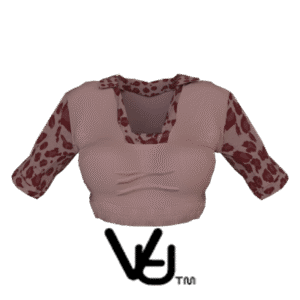 Haut transparent léopard rose, jeu *Les Sims 4*