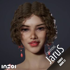 Coiffure bouclée 'Jarus' pour *Les Sims 4*, cheveux frisés style 17