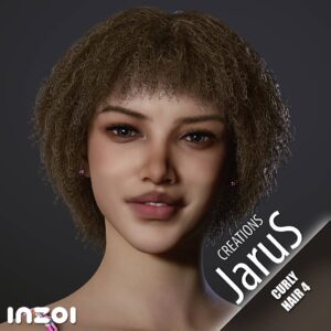 Jeune femme aux cheveux bouclés, coiffure 'Jarus' pour Sims 4