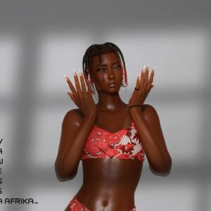 Avatar du jeu Sims 4 en tenue colorée, style africain