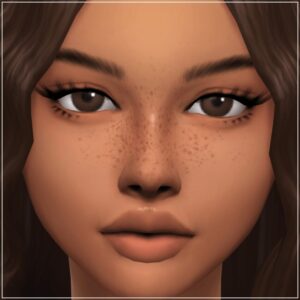 Visage réaliste d'un Sim 4 avec acné et cheveux bruns