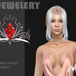 Diadème 'Terra Imeria' rouge pour Sims 4, FlyStone