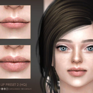Avant/Après : modification des lèvres dans *Les Sims 4* (préréglage 2)