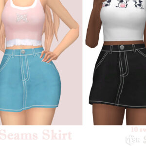 Jupe Seams avec deux options de couleurs pour Sims 4