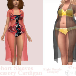 Cardigan à manches courtes et accessoires pour Sims 4, catégorie bracelet droit