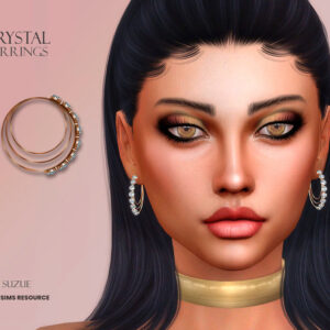 Boucles d’oreilles Krystal pour Sims 4 avec pierres scintillantes, style élégant