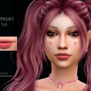 Présentation de la preset de lèvres N4 pour Sims 4, jeu vidéo