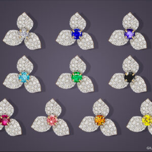 Broches florales colorées pour *Les Sims 4* sur fond violet