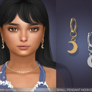Boucles d’oreilles pendentif lune Sims 4, style doré et argenté