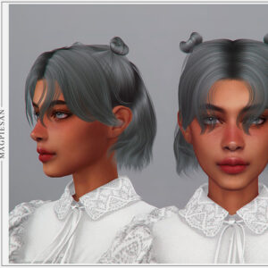 Deux avatars Sims 4 coiffures féminines, style rétro, compatible 40 swatches