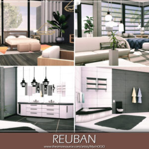 Intérieurs stylisés du jeu Sims 4 par Reuban