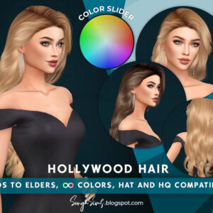 Coiffures Hollywood pour Sims 4, couleurs infinies et compatibles.