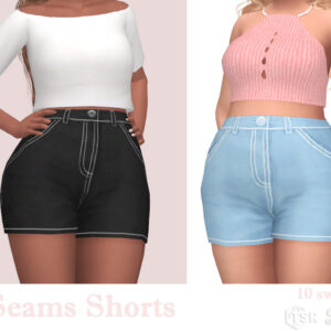 Shorts à pinces pour Sims 4, 10 coloris disponibles