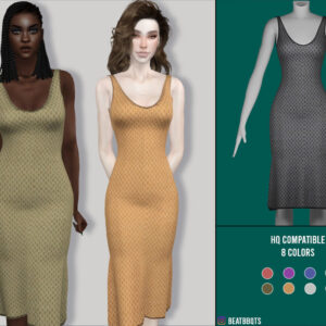 Robe à motifs perles pour Sims 4 en 8 couleurs