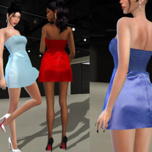 Robes élégantes du jeu Les Sims 4 en trois couleurs différentes