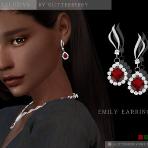 Boucles d’oreilles Emily exclusives pour The Sims 4 par Glitterberry