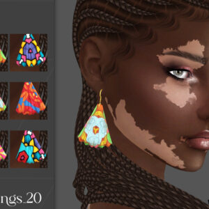 Boucles d’oreilles colorées pour Sims 4, jeu vidéo