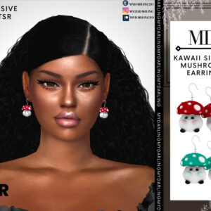 Boucles d’oreilles champignon kawaii pour le jeu Sims 4