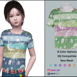 Chemisier dinosaure coloré pour enfant, compatible avec Les Sims 4