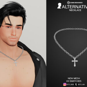 Collier en forme de cœur avec croix pour Sims 4