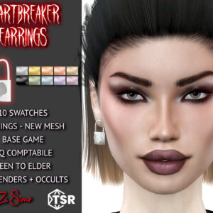Boucles d’oreilles 'Casse-Cœur' pour Sims 4, 10 couleurs, tous âges et genres
