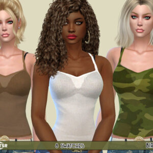 Trois tenues Sims 4 Birba32 avec 8 variations de couleurs.