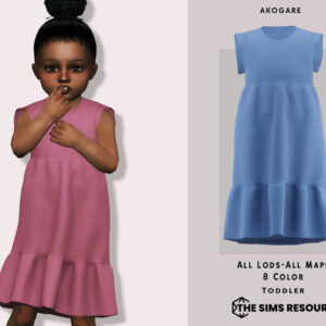 Robe Akogare rose pour enfant, Sims 4, 8 couleurs disponibles