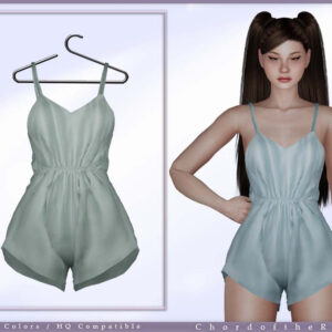 Combinaison style années 50 pour Sims 4, bleu pastel
