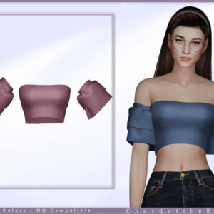 Débardeur à bretelles croisées bleu, jeu Les Sims 4