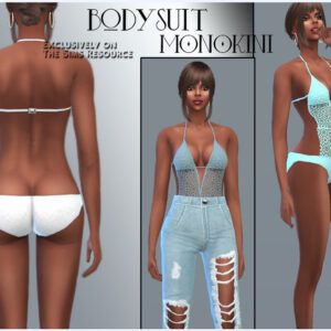 Ensemble monokini corps entier Sims 4, style décontracté et élégant