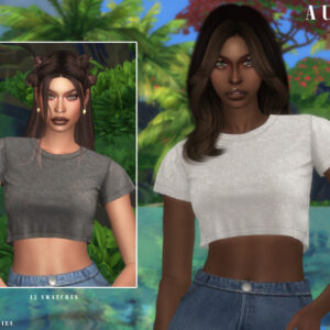 Haut croisé Audra pour Le Sims 4, 12 couleurs disponibles