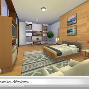 Chambre moderne Mamira du jeu Sims 4 avec décoration élégante
