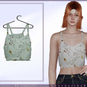 Débardeur floral à bretelles pour Sims 4, 6 couleurs disponibles