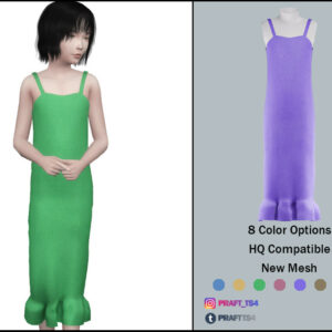 Robe longue style slip pour Sims 4, 8 couleurs disponibles