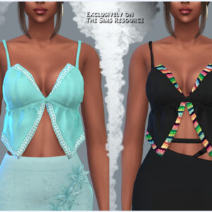 Robes style Sims 4 avec détails brodés, bleu pâle et noir