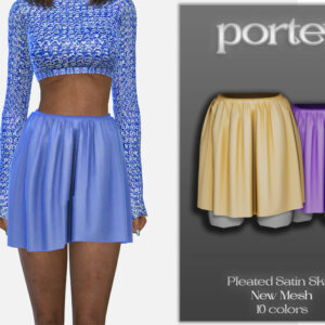Robes pleatée en satin pour Sims 4, 10 couleurs disponibles