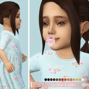 Enfant virtuelle Sims 4, coiffure toddler Lo Hair, tenue pastel